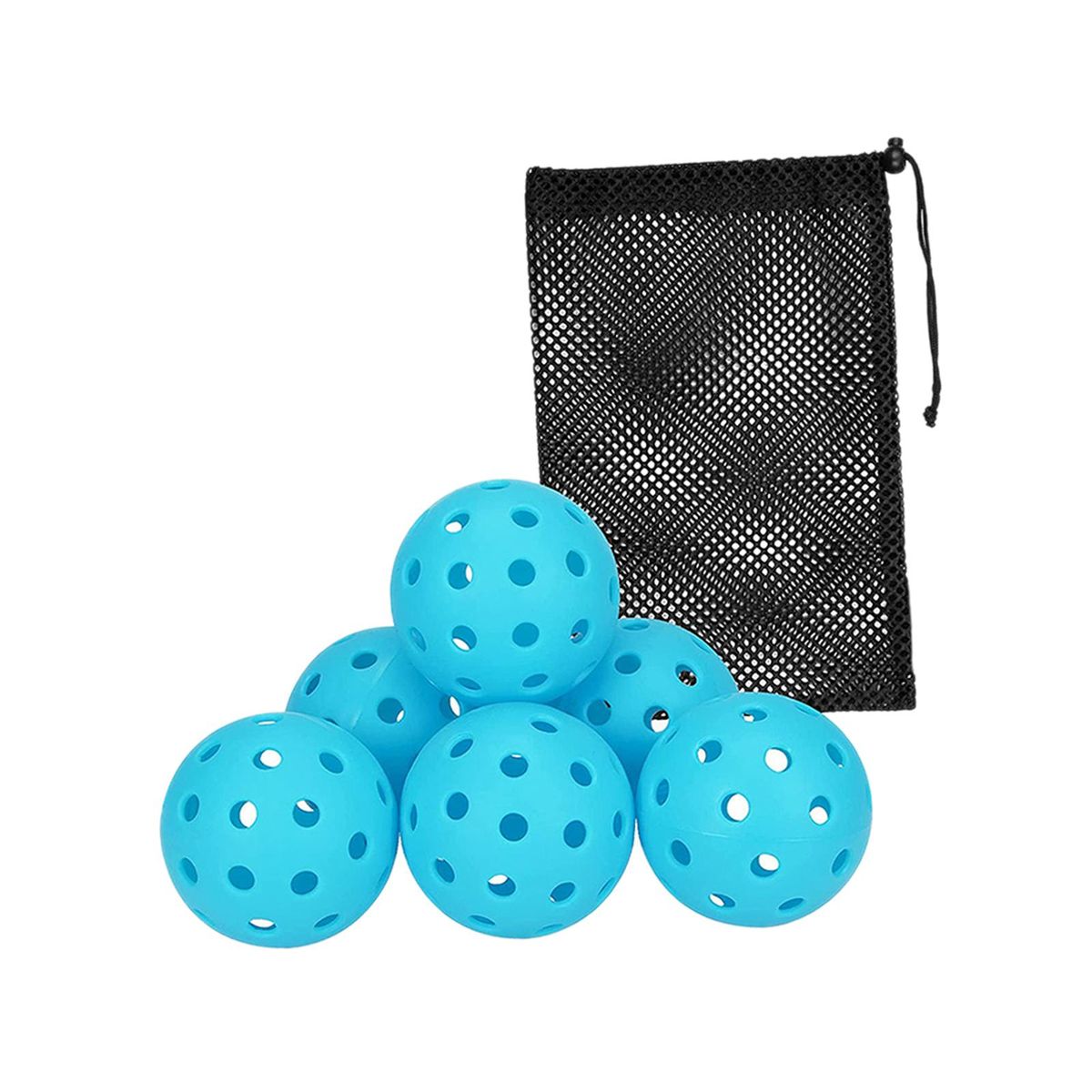 6x Pickle Balls 40 Holes Pickleball Balls For Indoor Blue