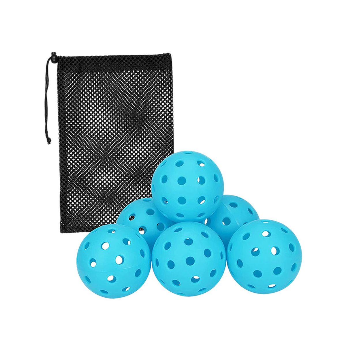 6x Pickle Balls 40 Holes Pickleball Balls For Indoor Blue