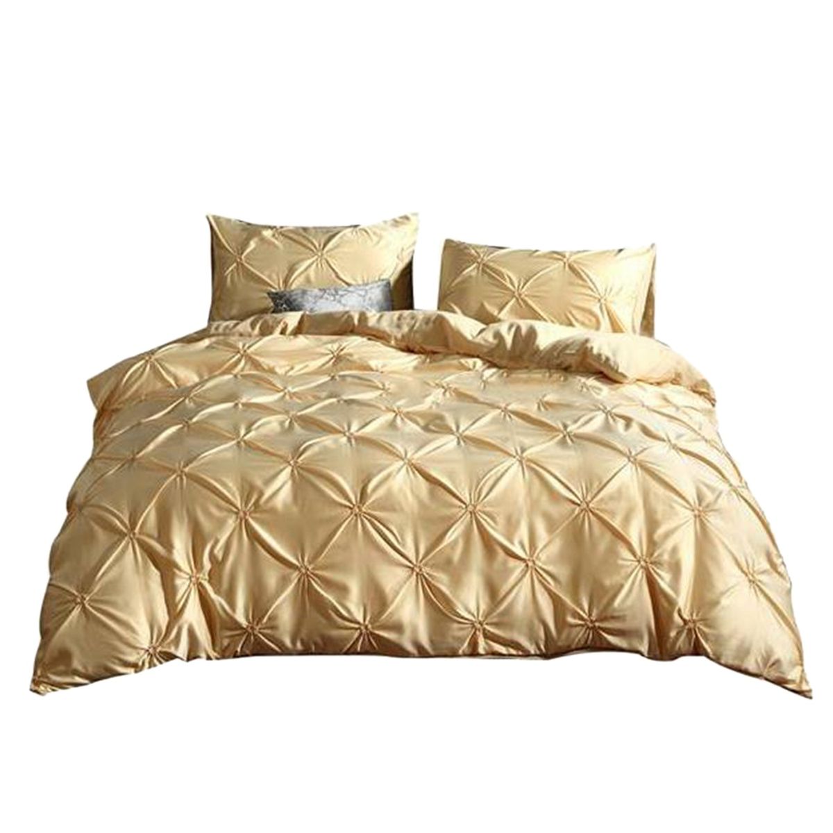 Imitation Silk Quilt Cover Pillowcases Bedding Set