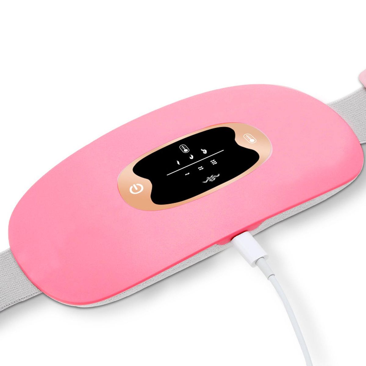 Portable Cordless Heating Pad Belt Electric Waist Belt Device for Women Waist Massager Stomach Waist Belly Uterus Warming Belt 3 Heat Levels and 3 Massage Modes USB Rechargeable