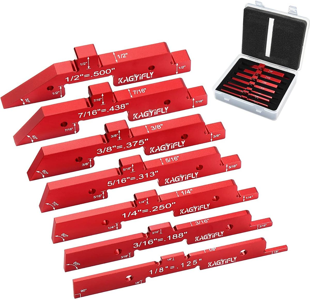 7pcs Aluminum Router Table Setup Bars Precision Setup Blocks