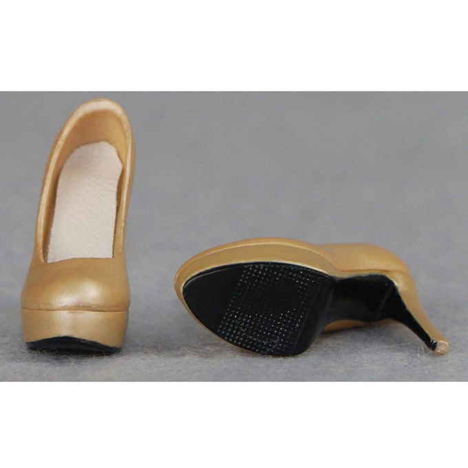 Gold 16 Scale Stiletto Heeled Shoes For 12 Inch Female Figure Gold