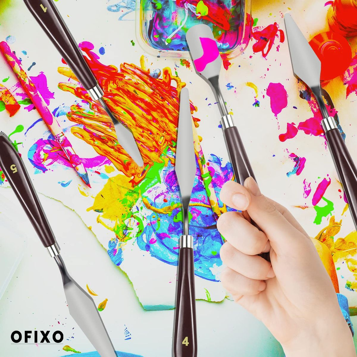 5 Painting Knives Stainless Spatula Palette Knife