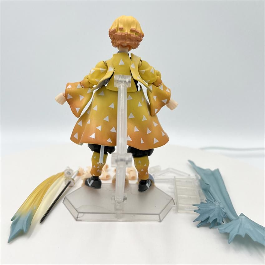Demon Slayer Agatsuma Zenitsu Figma 522-DX Action Figure PVC Face Changeable Deluxe Edition Model Doll Toy