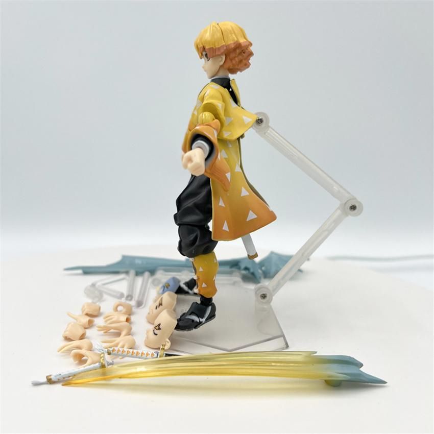 Demon Slayer Agatsuma Zenitsu Figma 522-DX Action Figure PVC Face Changeable Deluxe Edition Model Doll Toy
