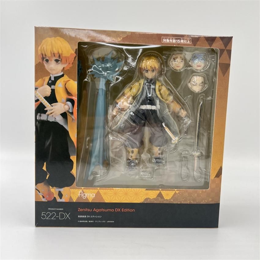 Demon Slayer Agatsuma Zenitsu Figma 522-DX Action Figure PVC Face Changeable Deluxe Edition Model Doll Toy