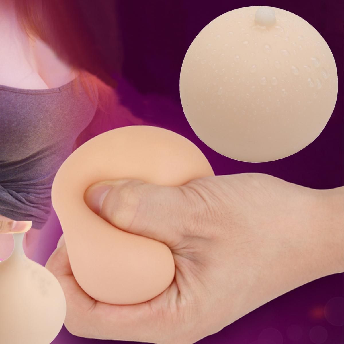 Hand Tits Rubber Boobies Stress Relief Ball Toy Squeeze Party Gift
