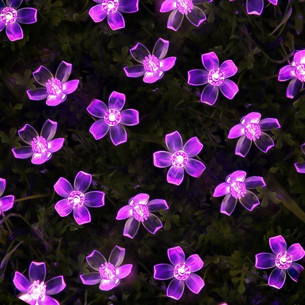 Cherry Blossom String Fairy Lights Outdoor Lights Gard Festoon Led Light Crystal Flowers For Indoor Wedding Christmas Decors--White--3m 20Led