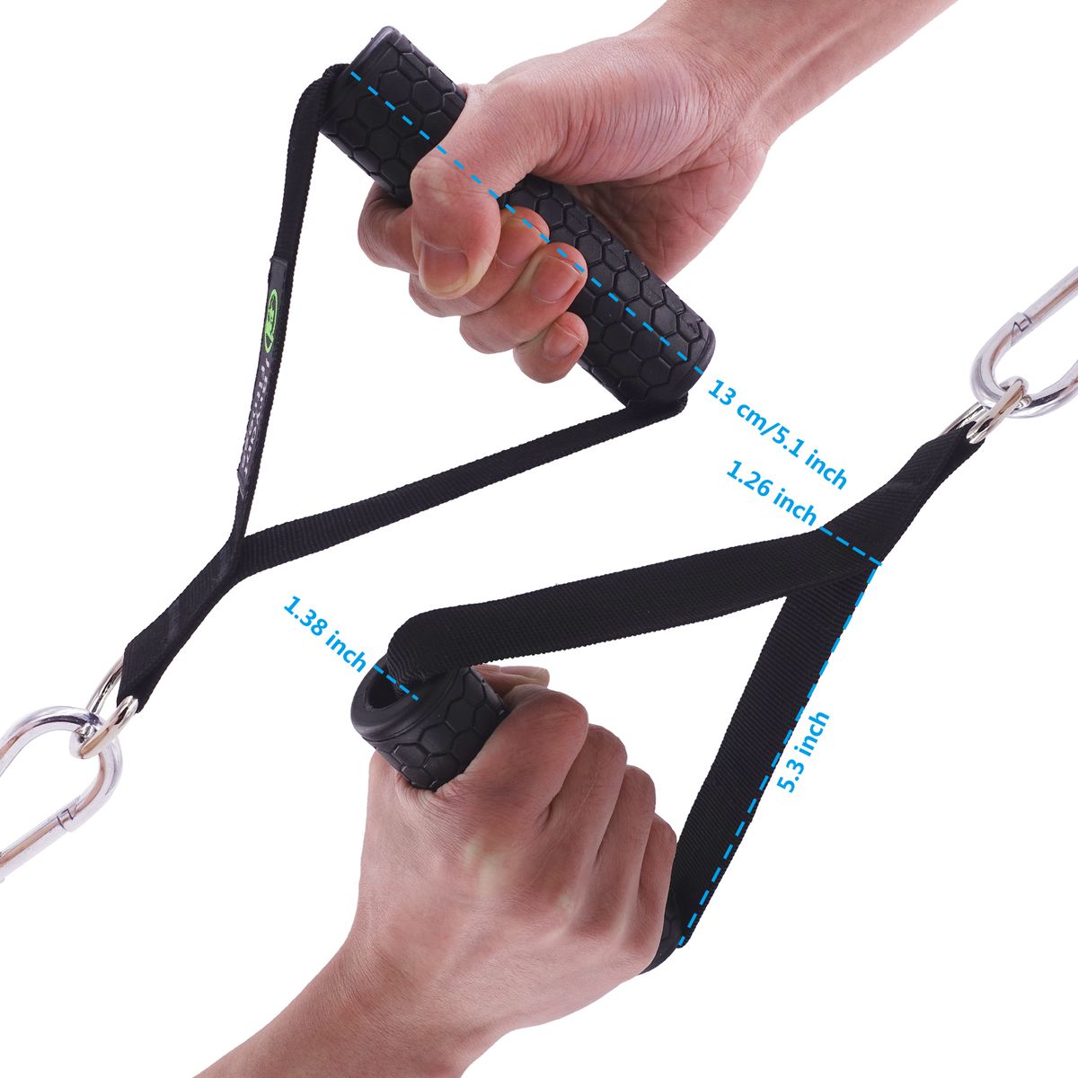 (5 D-ring Handle)1 Pair Gym Resistance Bands Handles Anti-slip TPR Grip Strong Nylon Webbing Fitness Heavy Duty Cable Machine Workout Equipment WAR