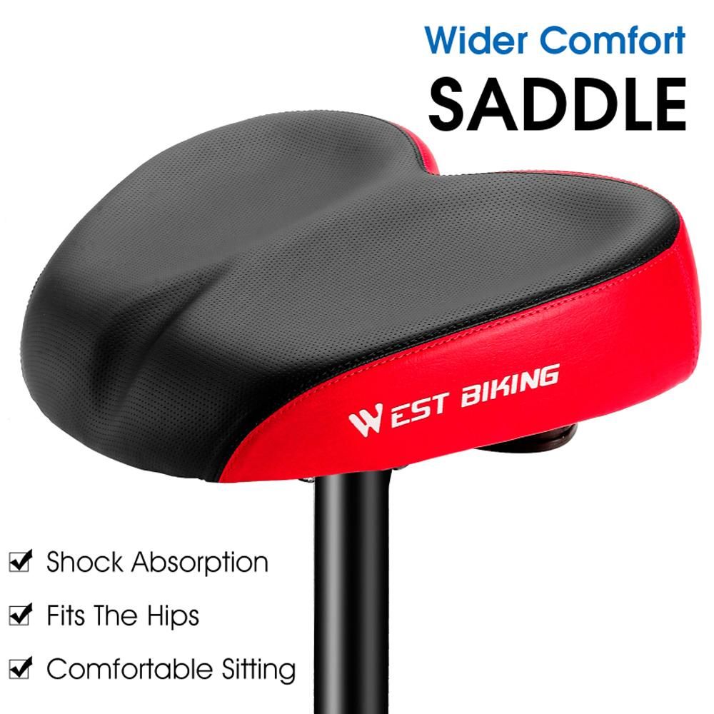 WEST BIKING Ergonomic Bicycle Replacement Saddle Soft Widen Thicken Road Bike Cushion Long Distance Riding Comfortable Shockproof Cycling Seats