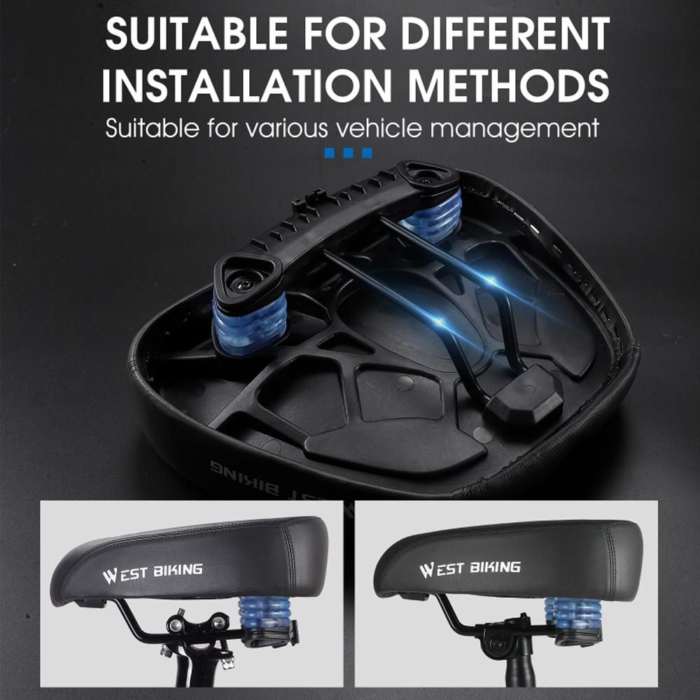 WEST BIKING Ergonomic Bicycle Replacement Saddle Soft Widen Thicken Road Bike Cushion Long Distance Riding Comfortable Shockproof Cycling Seats