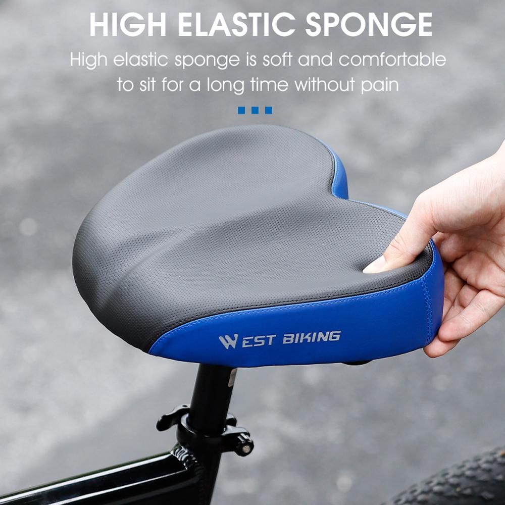 WEST BIKING Ergonomic Bicycle Replacement Saddle Soft Widen Thicken Road Bike Cushion Long Distance Riding Comfortable Shockproof Cycling Seats