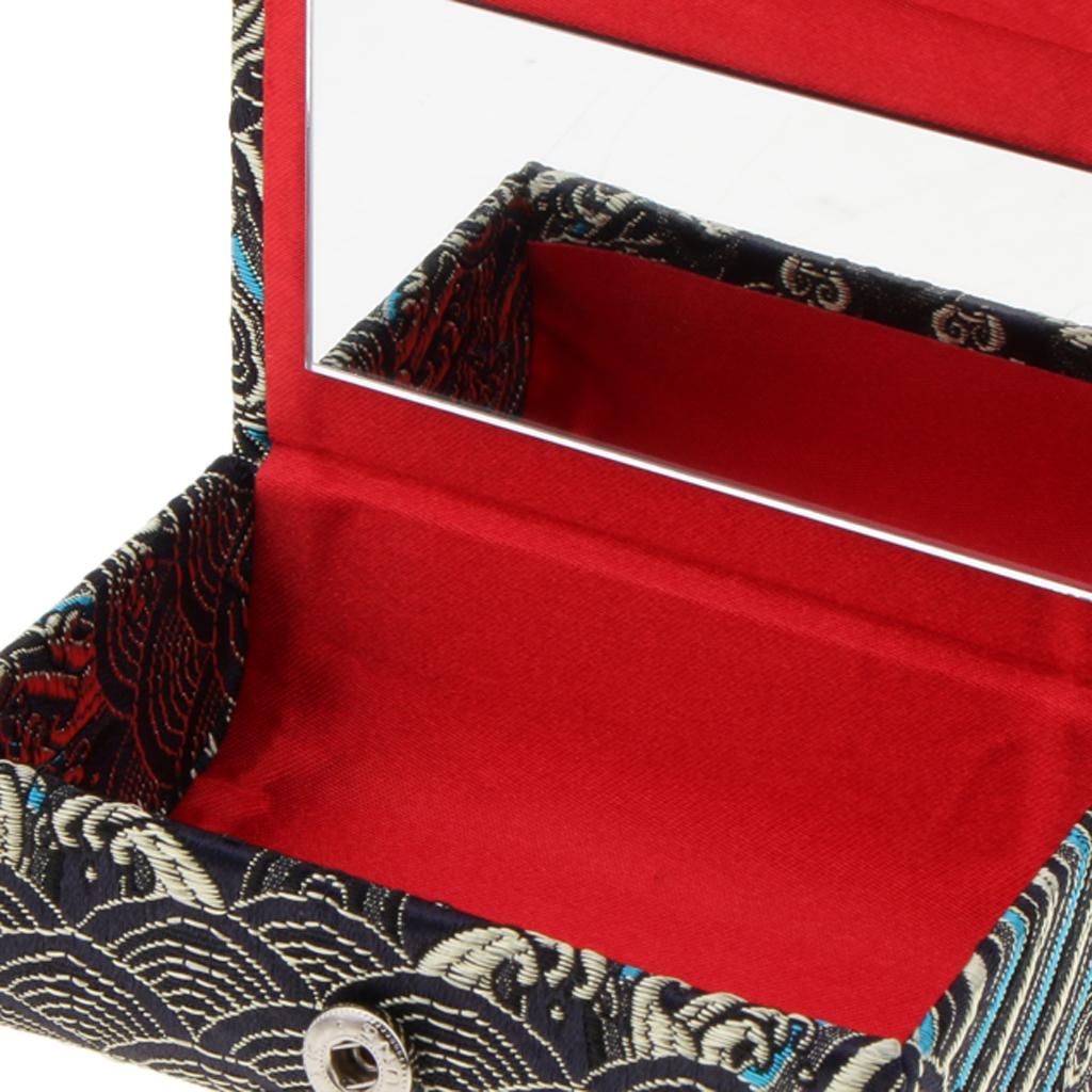 Fashion Retro  Case In Fabric Silk Brocade Hard Case Black