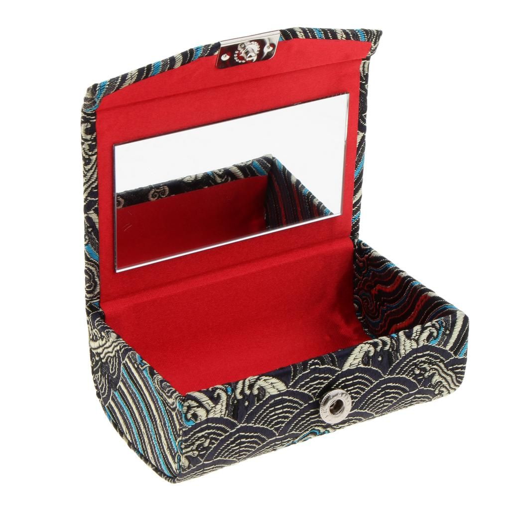 Fashion Retro  Case In Fabric Silk Brocade Hard Case Black