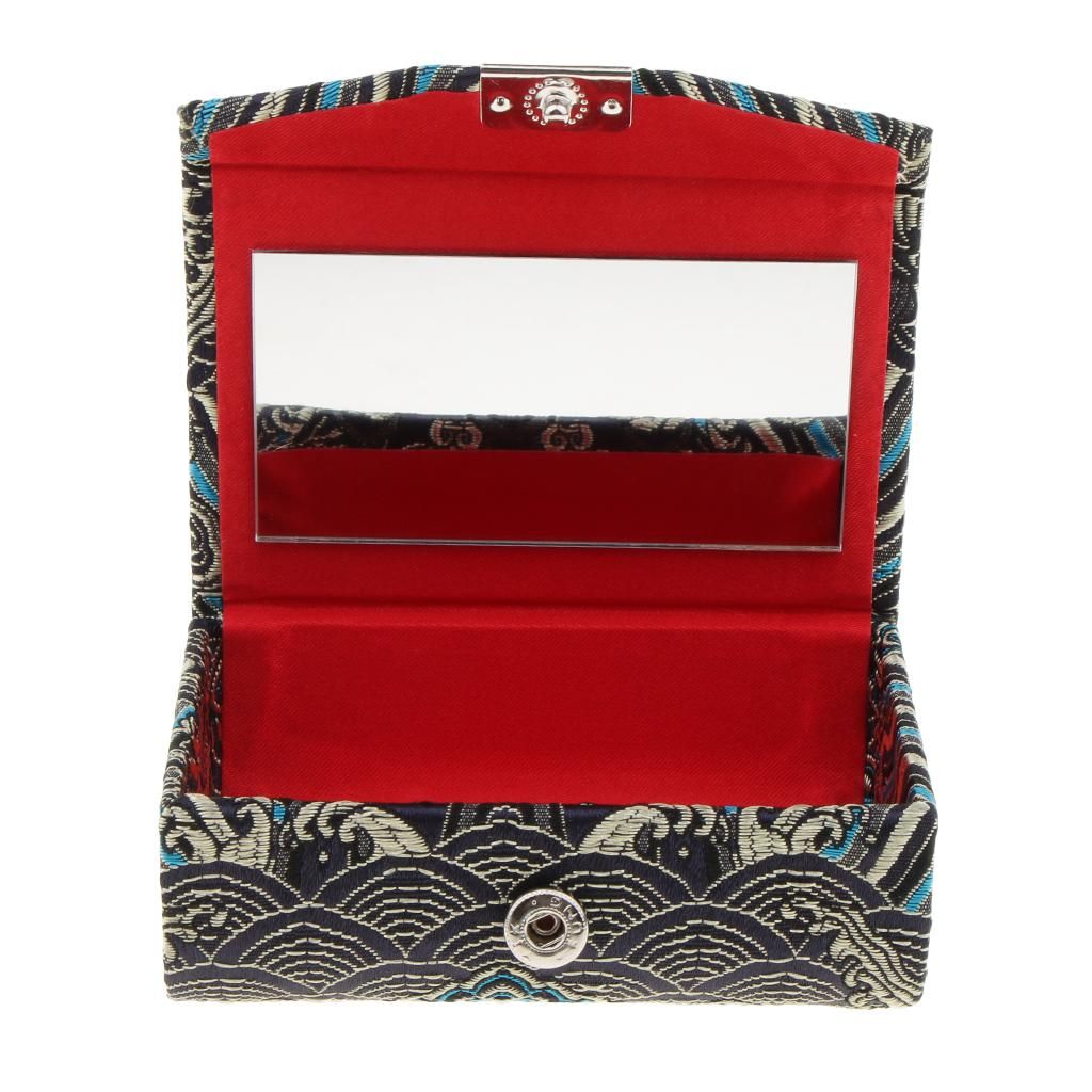 Fashion Retro  Case In Fabric Silk Brocade Hard Case Black