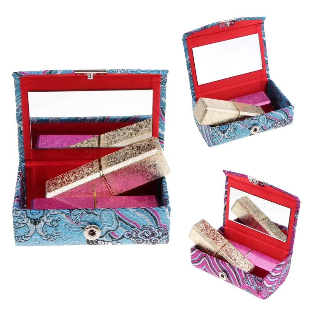 Fashion Retro  Case In Fabric Silk Brocade Hard Case Black