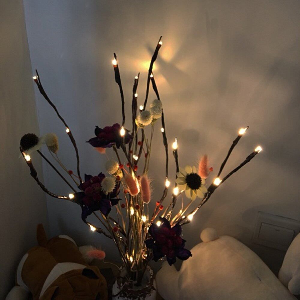 LED Branches Powered Decorative Lights Tall Vase Filler Willow Twig Lighted Branch For Home Decoration - 29 Inches 20 LED Lights (Branches Light) Warm White