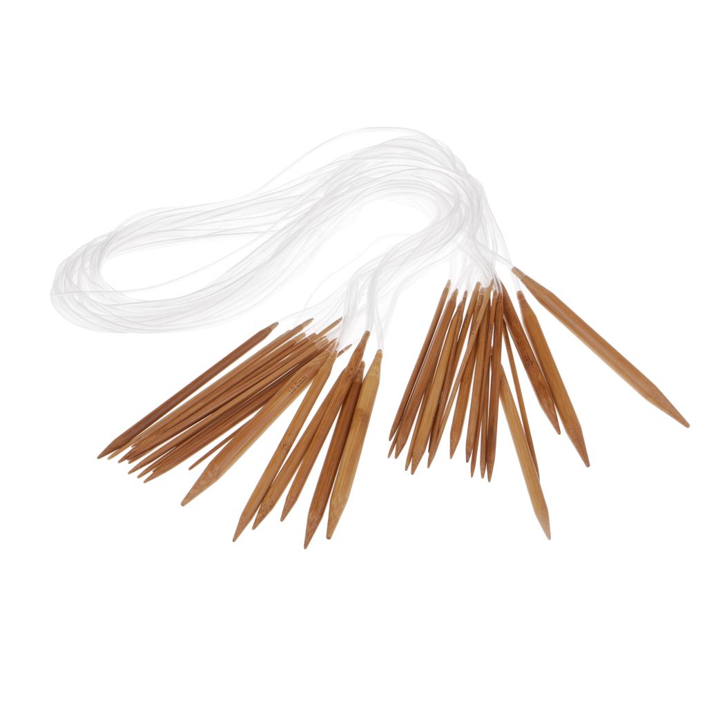18pcs Double Point Carbonized Bamboo Circular Knitting