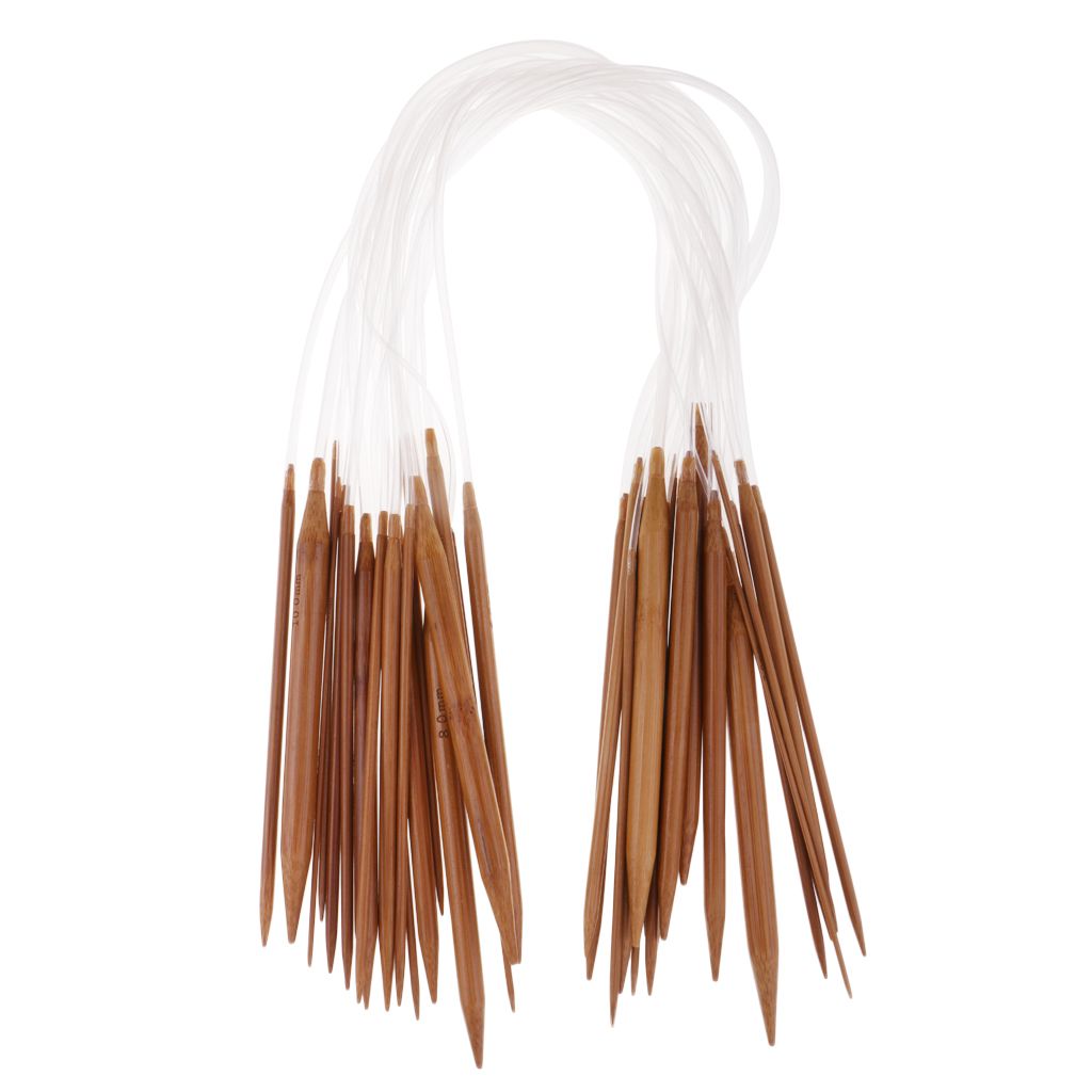 18pcs Double Point Carbonized Bamboo Circular Knitting