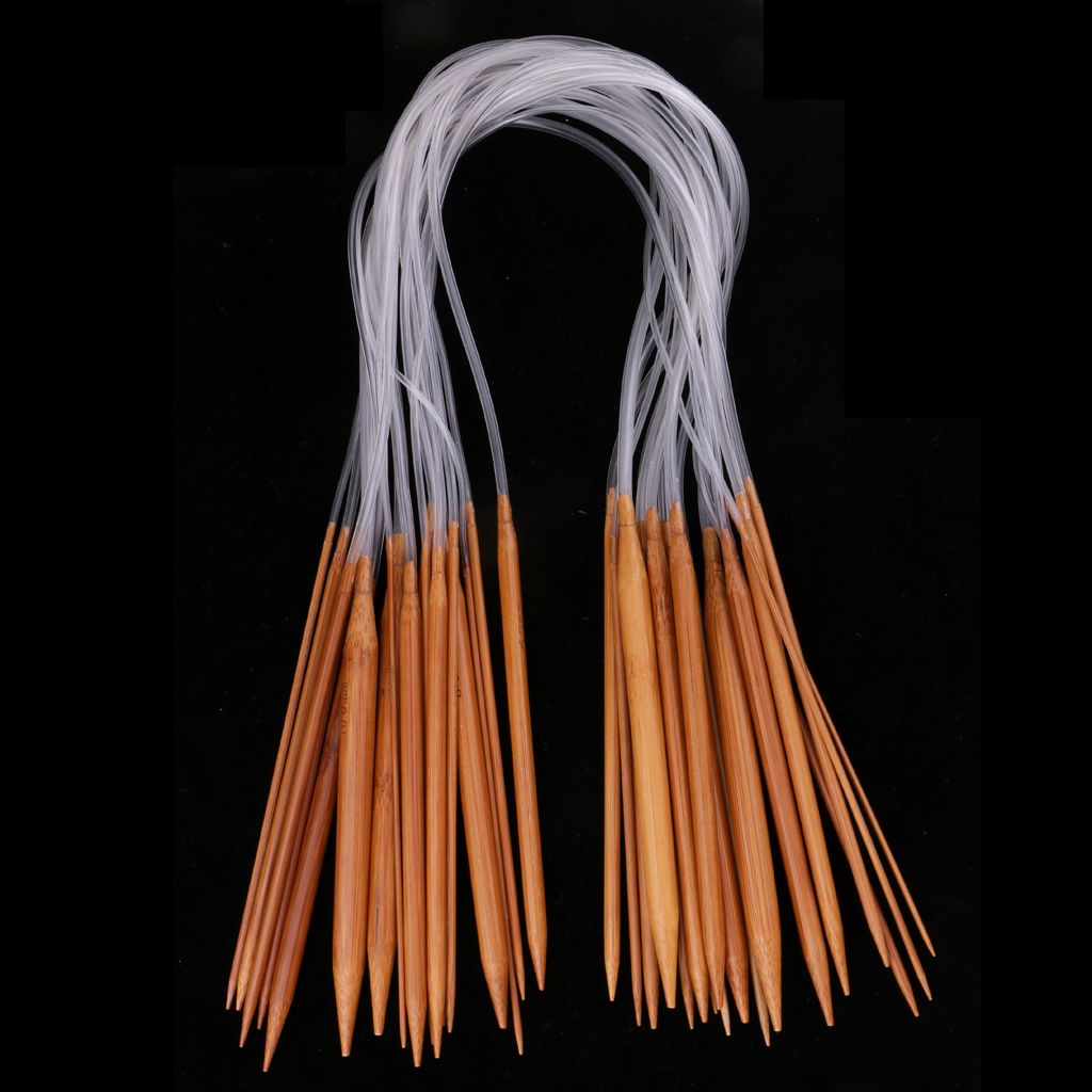 18pcs Double Point Carbonized Bamboo Circular Knitting