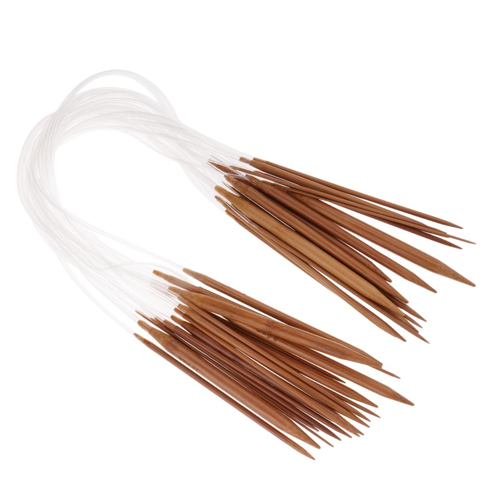 18pcs Double Point Carbonized Bamboo Circular Knitting