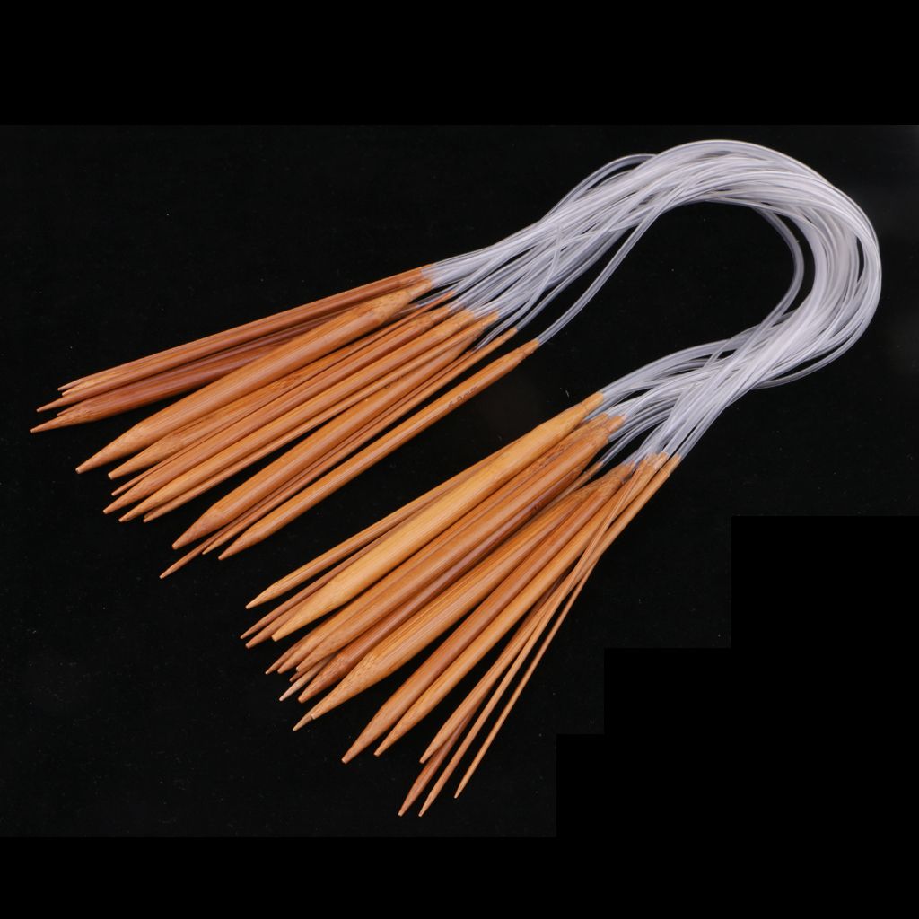 18pcs Double Point Carbonized Bamboo Circular Knitting