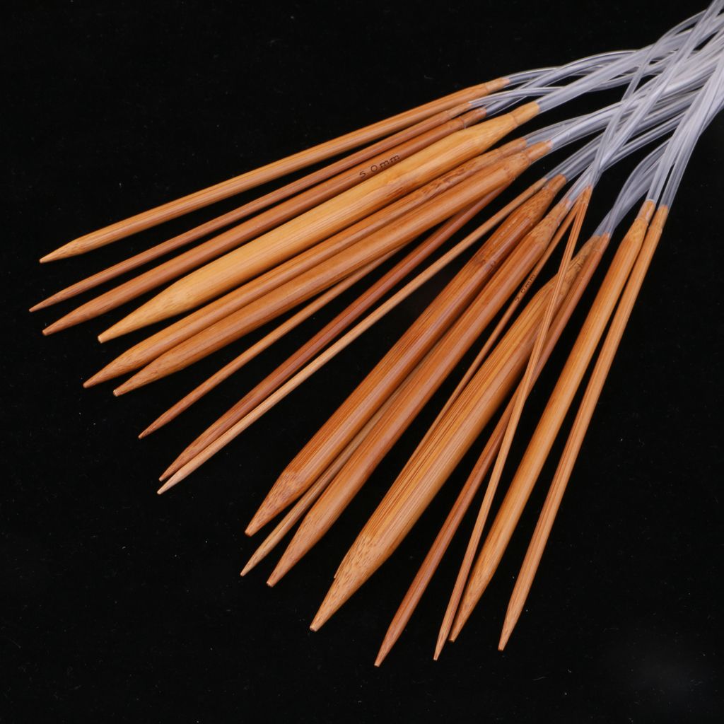 18pcs Double Point Carbonized Bamboo Circular Knitting