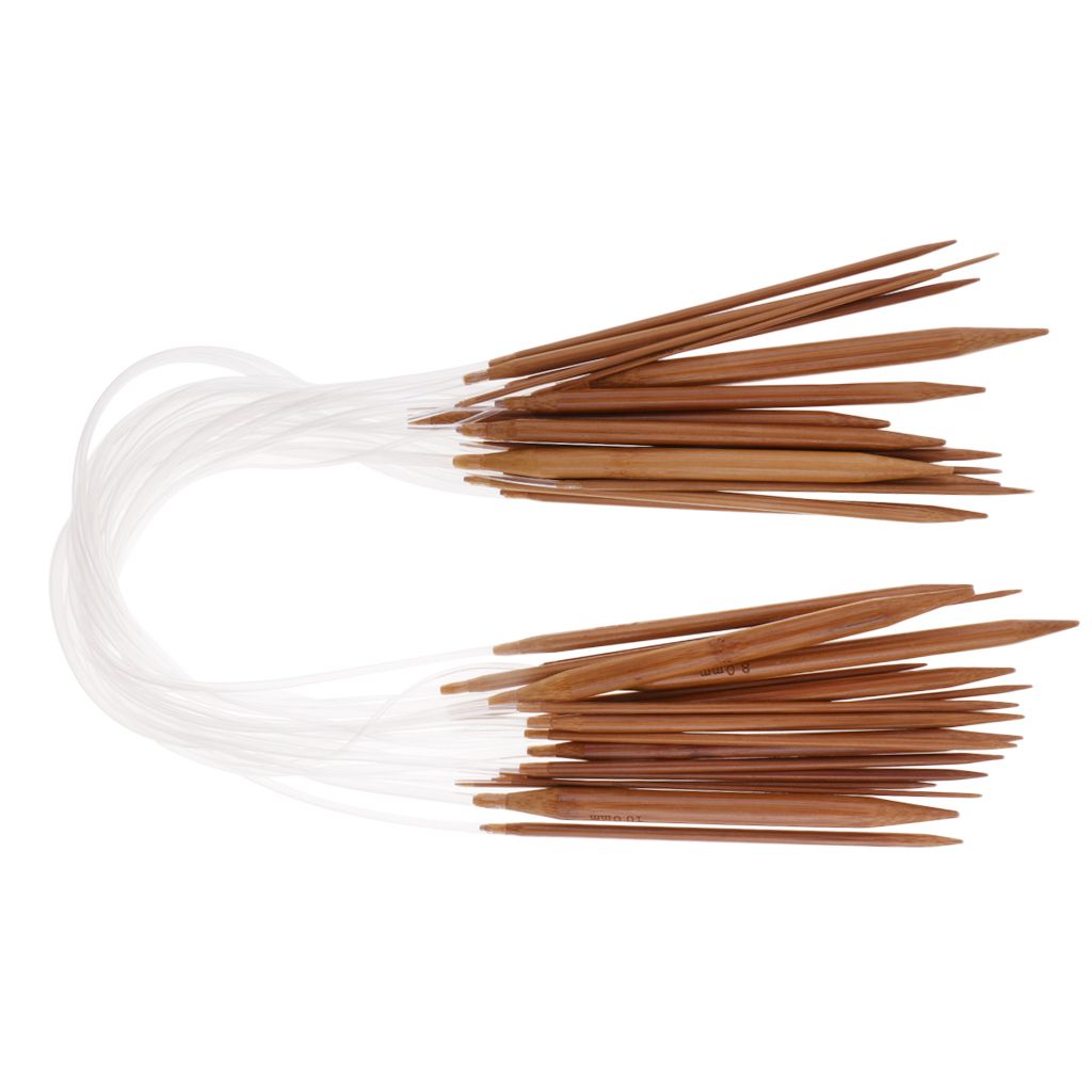 18pcs Double Point Carbonized Bamboo Circular Knitting