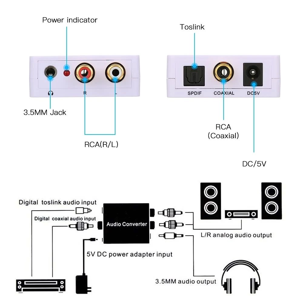 Digital To Analog Audio Converter / Mini Audio Decod Er