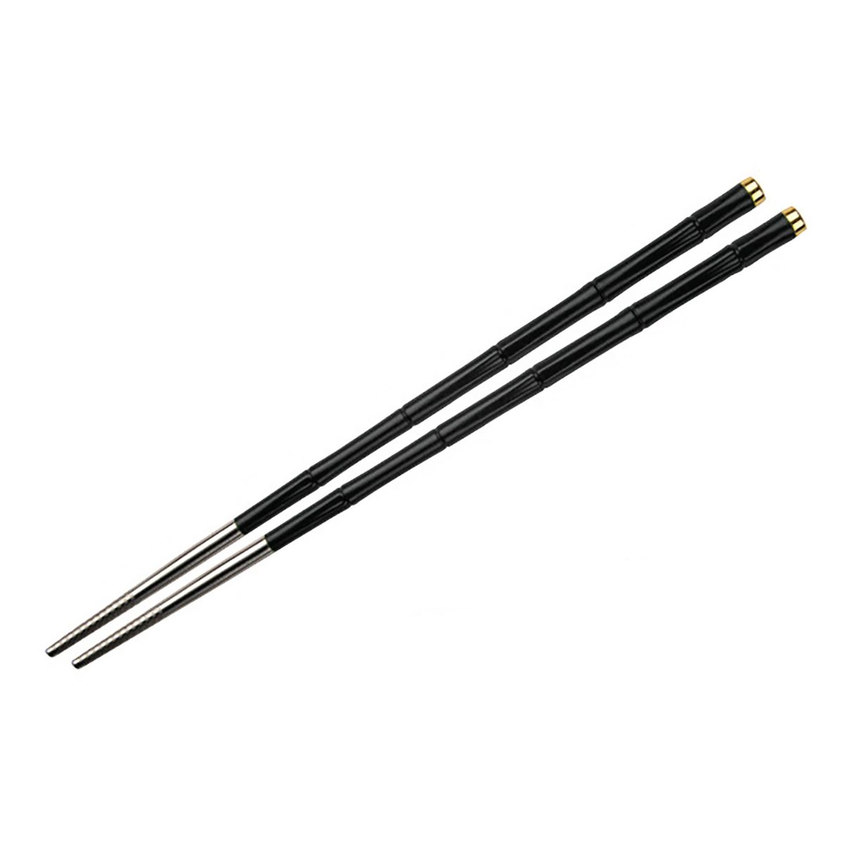1 Pair Food Chopsticks Reusable Non-slip 304-Black