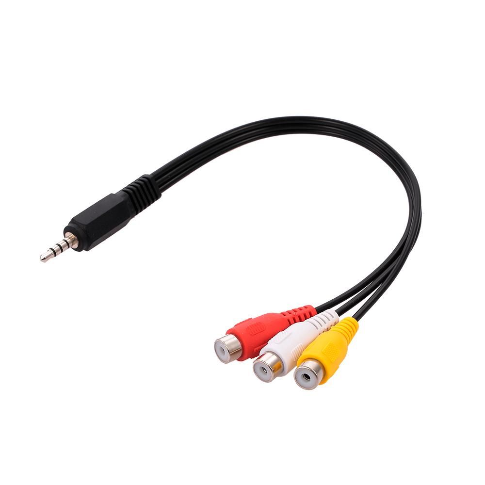 3.5mm Jack to 3 RCA Audio Video Cable Male to 3 RCA Female Plugs High Quality AV Adapter Cable