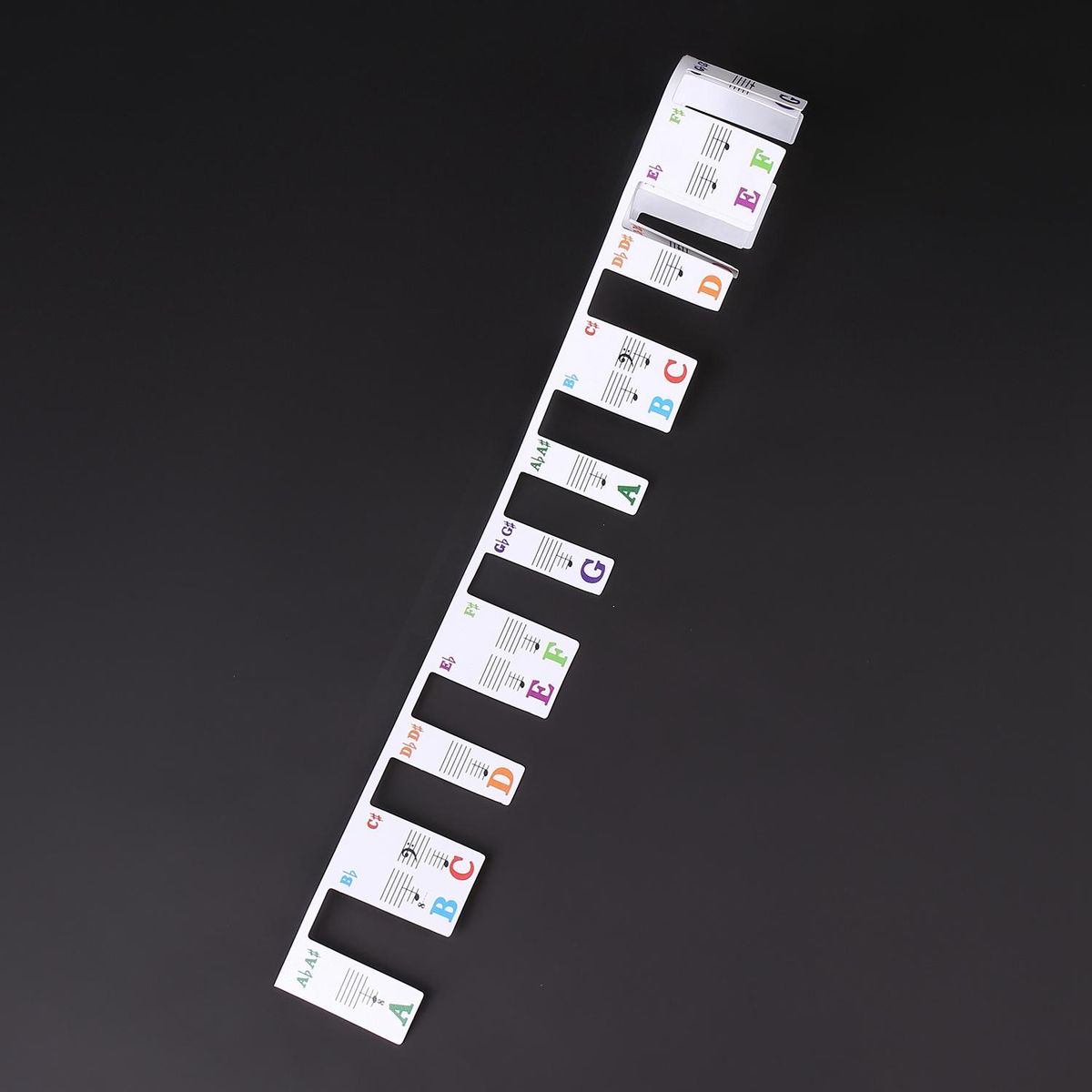 Piano Keyboard Stickers Grand/Electric Piano 61 Keys Stave Notation Note Strip Label Symbol for Beginners Students