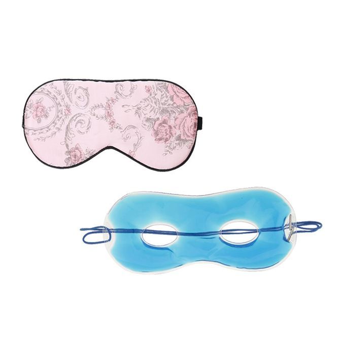 Silk Travel Sleeping Eye Mask + Hot Cold Cooling  Eye Cover Pad Set