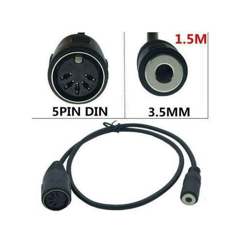 DIN 5Pin MIDI Female Jack To 3.5mm 1/8" Female Stereo Extend Audio Adapter Cable