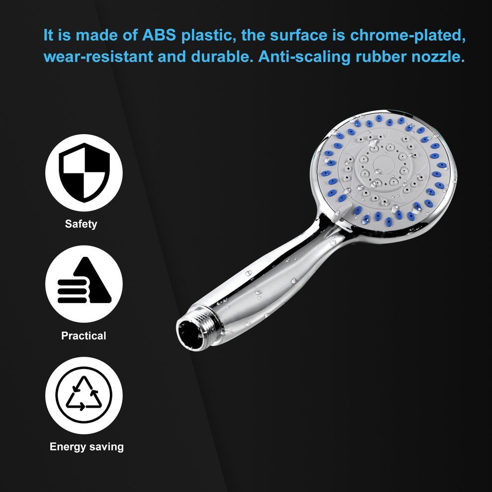 Universal 3 Modes Functional Chrome Handheld Bathroom Shower Head Spray Spout Handset