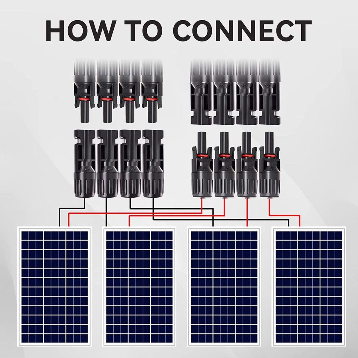 M/FF and F/MM Solar Connector DC1500V Y Branch Parallel Adapter Cable Cord Plug Tool Kit for Solar Panels
