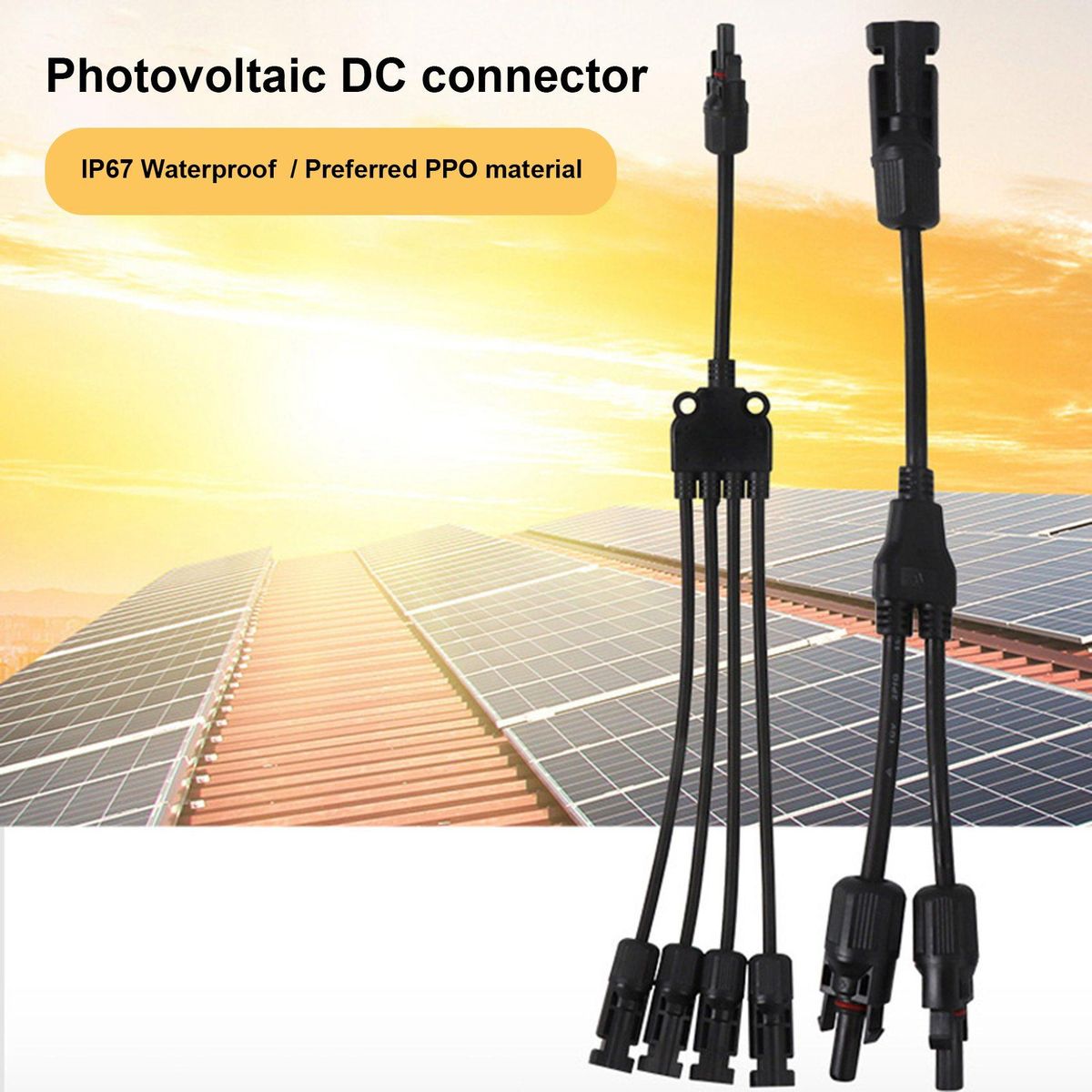 M/FF and F/MM Solar Connector DC1500V Y Branch Parallel Adapter Cable Cord Plug Tool Kit for Solar Panels