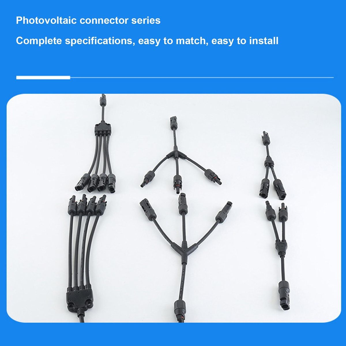 M/FF and F/MM Solar Connector DC1500V Y Branch Parallel Adapter Cable Cord Plug Tool Kit for Solar Panels