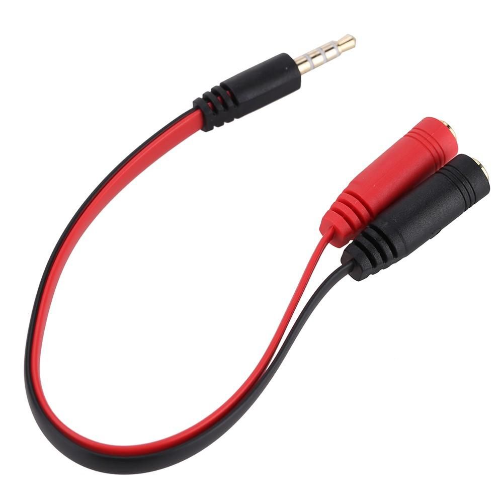 3.5mm Stereo Audio Male to 2 Female Y Splitter Mic Earphone Headphone Headset Jack Adapter Cable for Smartphone Tablet PC