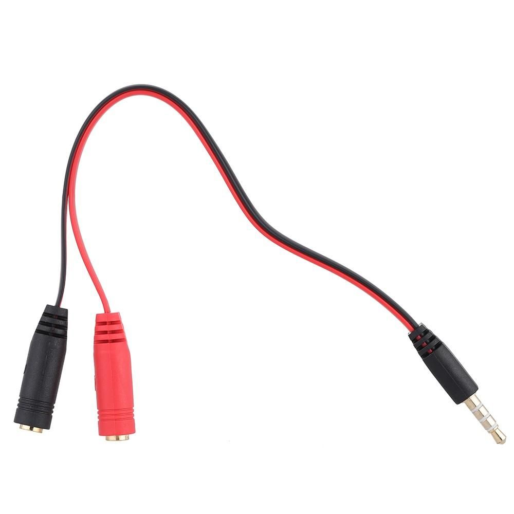 3.5mm Stereo Audio Male to 2 Female Y Splitter Mic Earphone Headphone Headset Jack Adapter Cable for Smartphone Tablet PC