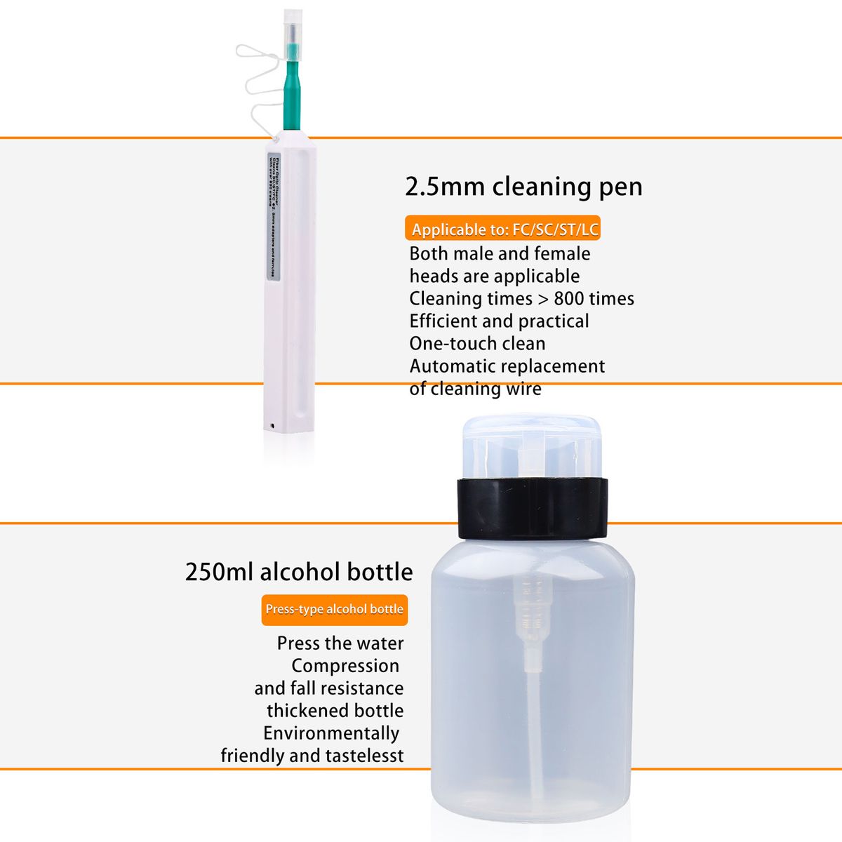 Optical Fiber End Face Cleaning Tool Set