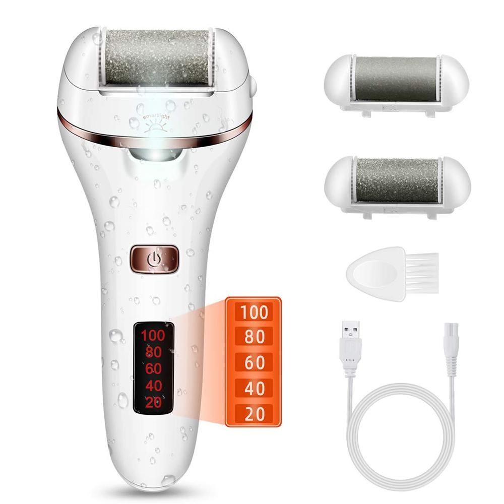 Electric Callus Remover, Foot Grinder Rechargeable Foot File Hard Skin Remover Pedicure Tools for Feet Electronic Callus Remover  Portable Waterproof Pedicure kit for Cracked Heels and Dead Skin Foot Care Foot Scrubber with L
