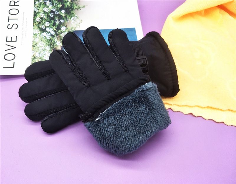 (8-13 Years Black)1Pair For 8-13 Years Kids Boys Girls Gloves Ski Children Mittens Winter Wate GRE