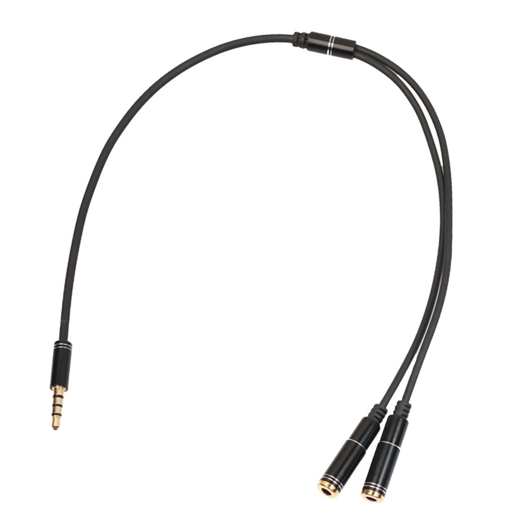 12inch 3.5mm Single Audio Stereo Jack To Double Female Sockets Y Black