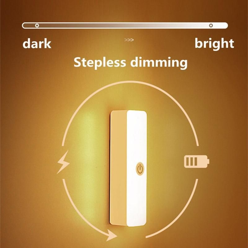 LED Desk Night Light USB Stepless Dimming Magnetic Eye Protection Bedroom Bedside Lamp Living Room Kitchen Wardrobe Lighting