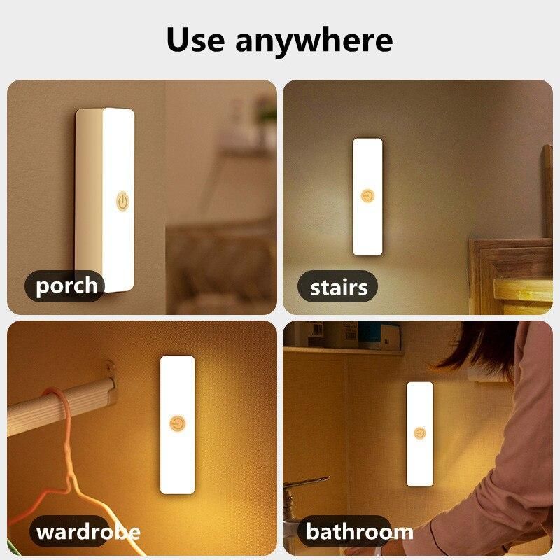 LED Desk Night Light USB Stepless Dimming Magnetic Eye Protection Bedroom Bedside Lamp Living Room Kitchen Wardrobe Lighting