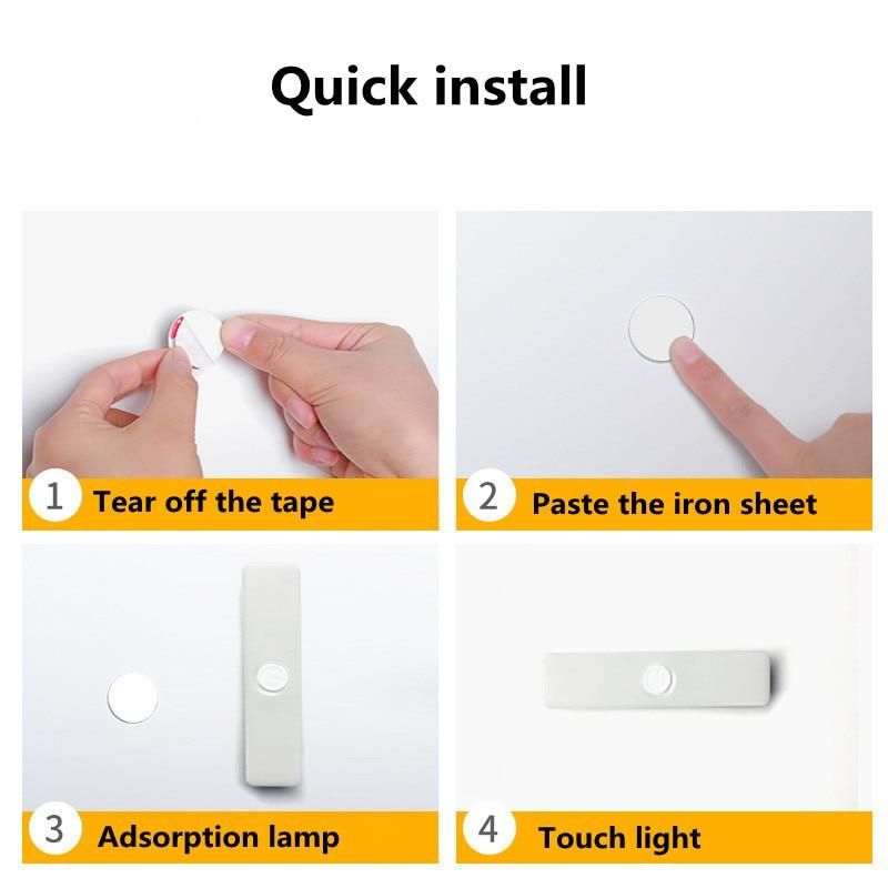 LED Desk Night Light USB Stepless Dimming Magnetic Eye Protection Bedroom Bedside Lamp Living Room Kitchen Wardrobe Lighting