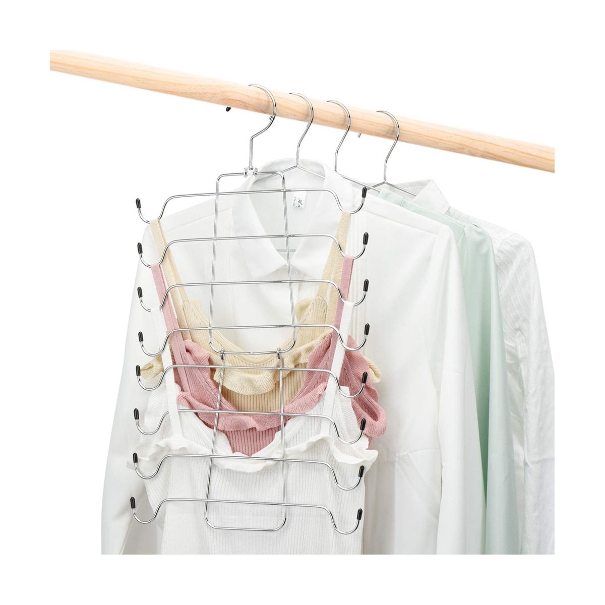 Bra Organizer Tank Top Hanger for Closet Swivel Hook Foldable Design Space Saving Hanger Metal Bra Holder Hanging