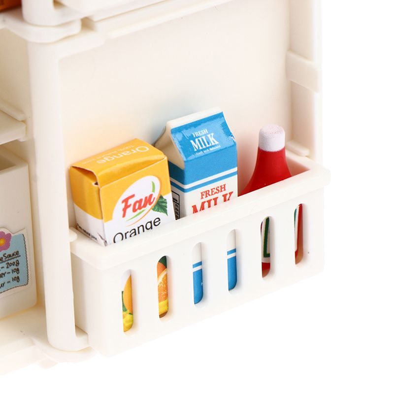 Sale 16PcsSet Doll 1:12 House Hot Freezer Model White