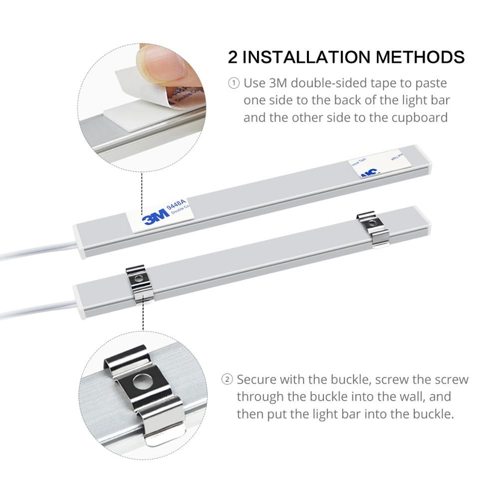 USB 5V Powered Smart LED Strip Light Hand Sweep Sensor Lamp Aluminum Profile Backlight For Kitchen Cabinet Wardrobes Cupboard-Changeable (3 Color)-40cm--